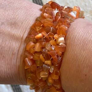 Boho Earthy Vibe Carnelian Chip Bracelet